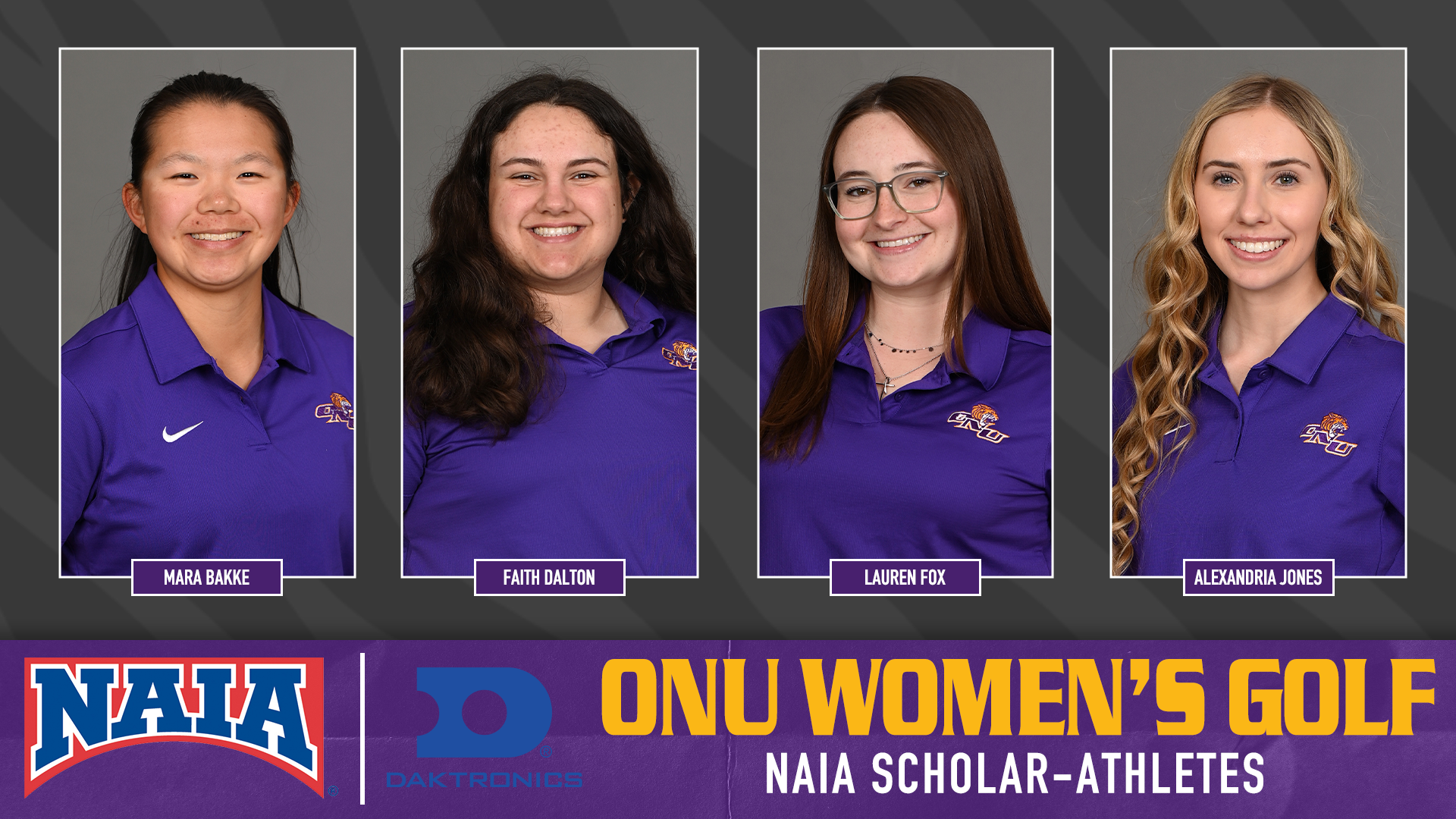 FOUR TIGERS FROM ONU WOMEN&rsquo;S GOLF NAMED NAIA SCHOLAR-ATHLETES