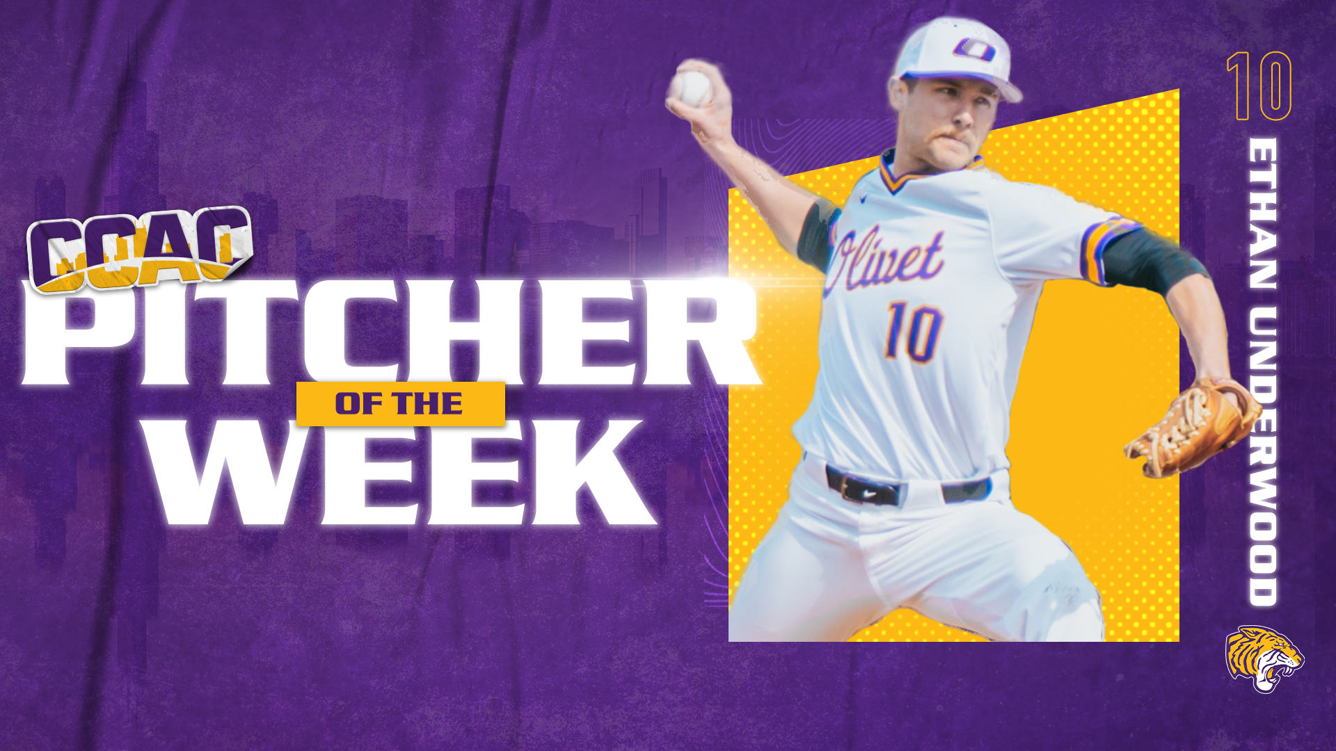 UNDERWOOD'S NO-HITTER EARNS HIM CCAC WEEKLY HONORS