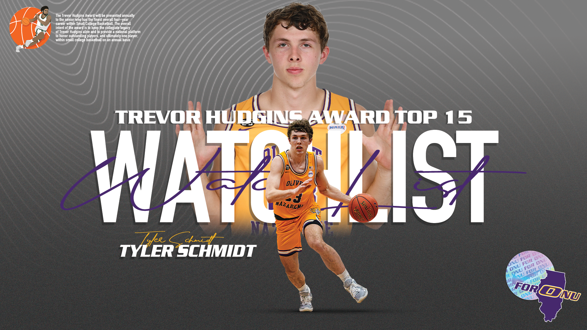 SCHMIDT ADVANCES TO TREVOR HUDGINS AWARD TOP 15 WATCH LIST