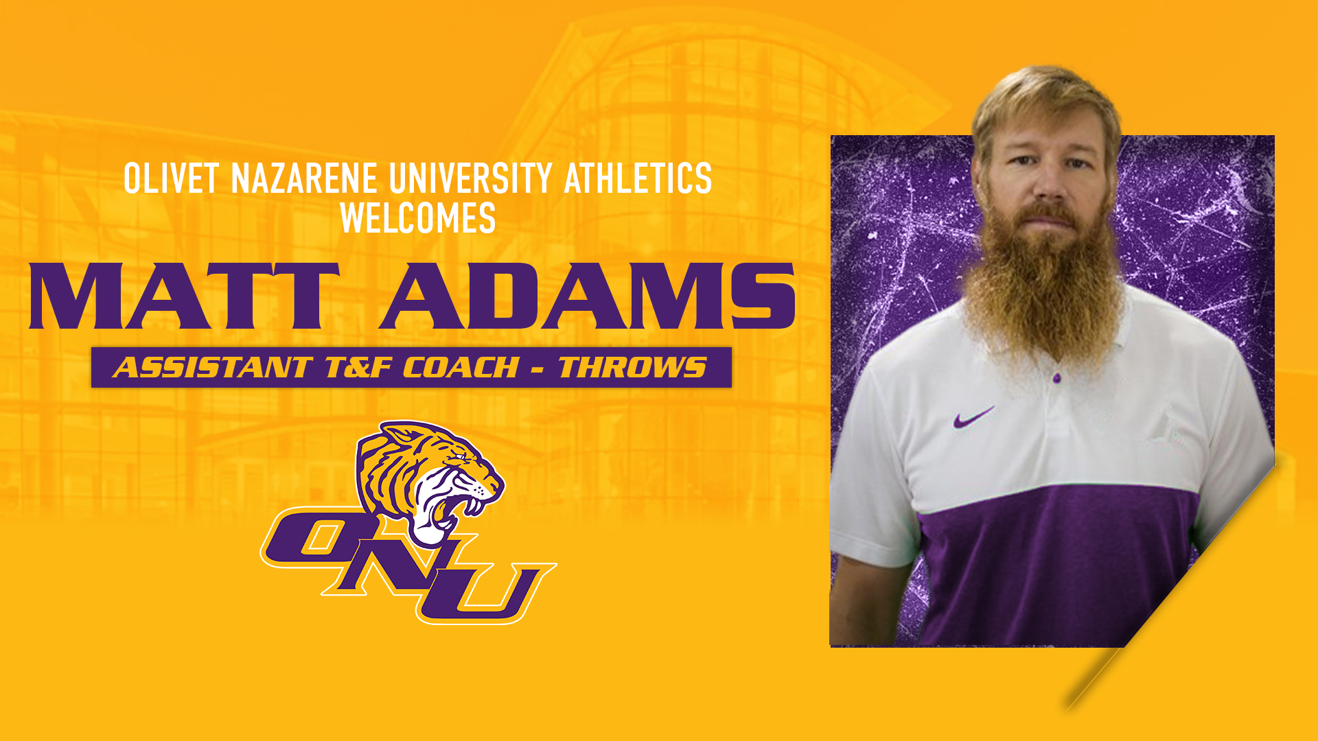 ADAMS RETURNS TO ONU TRACK & FIELD STAFF TO COACH THROWERS