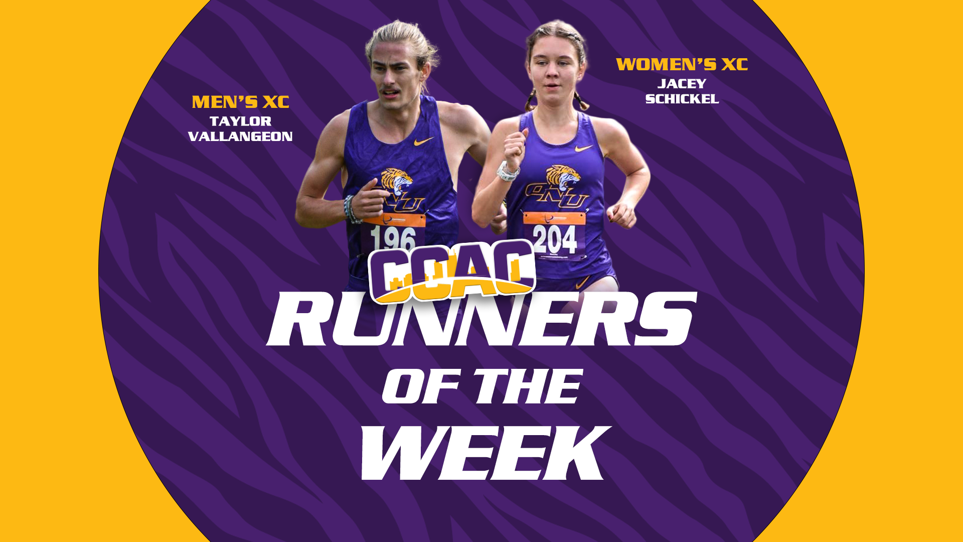 SCHICKEL EARNS FIRST CCAC RUNNER OF THE WEEK HONOR, VALLANGEON GETS SECOND