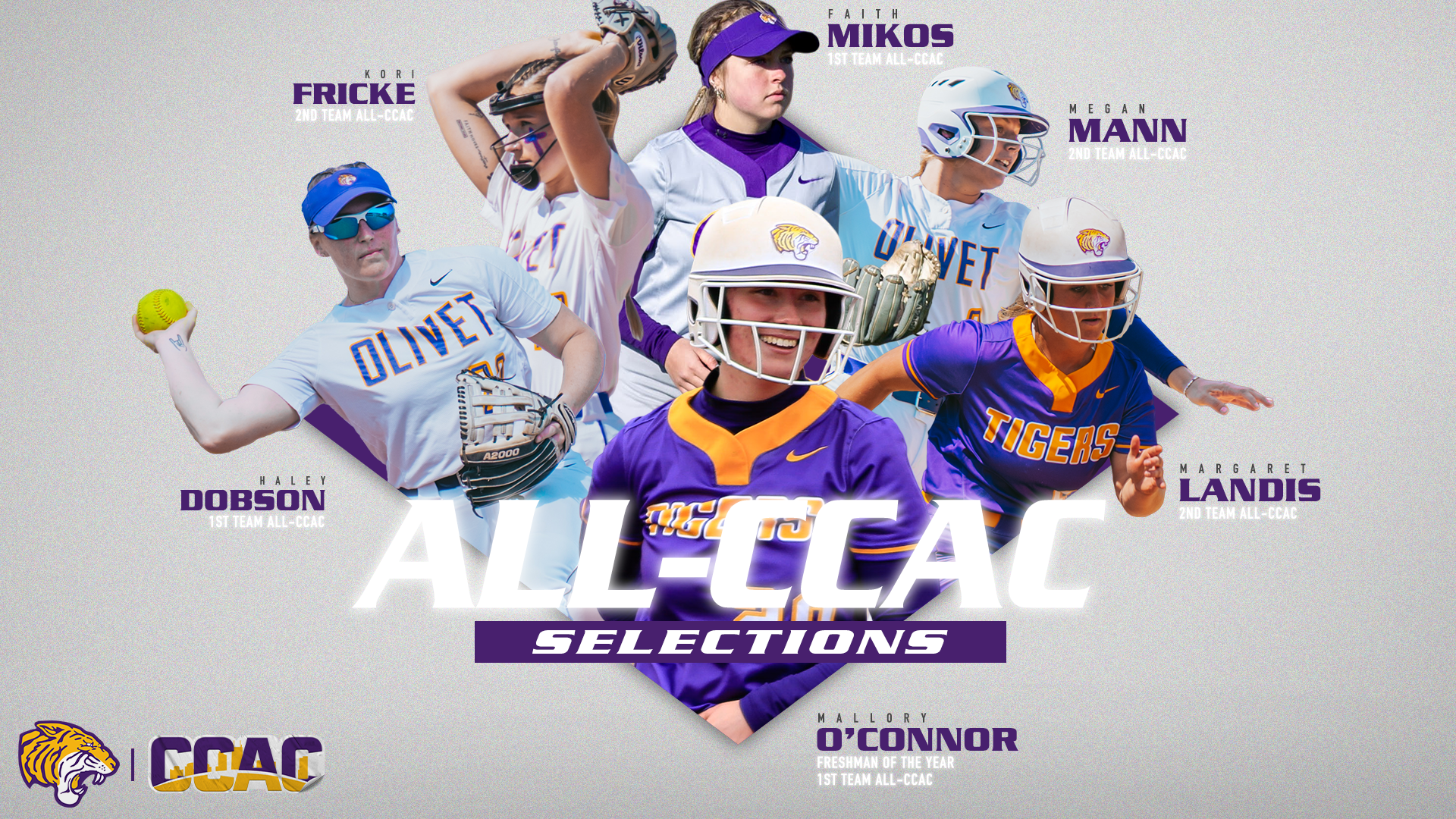 O&rsquo;CONNOR NAMED CCAC FRESHMAN OF THE YEAR; ONE OF SIX TIGERS RECOGNIZED