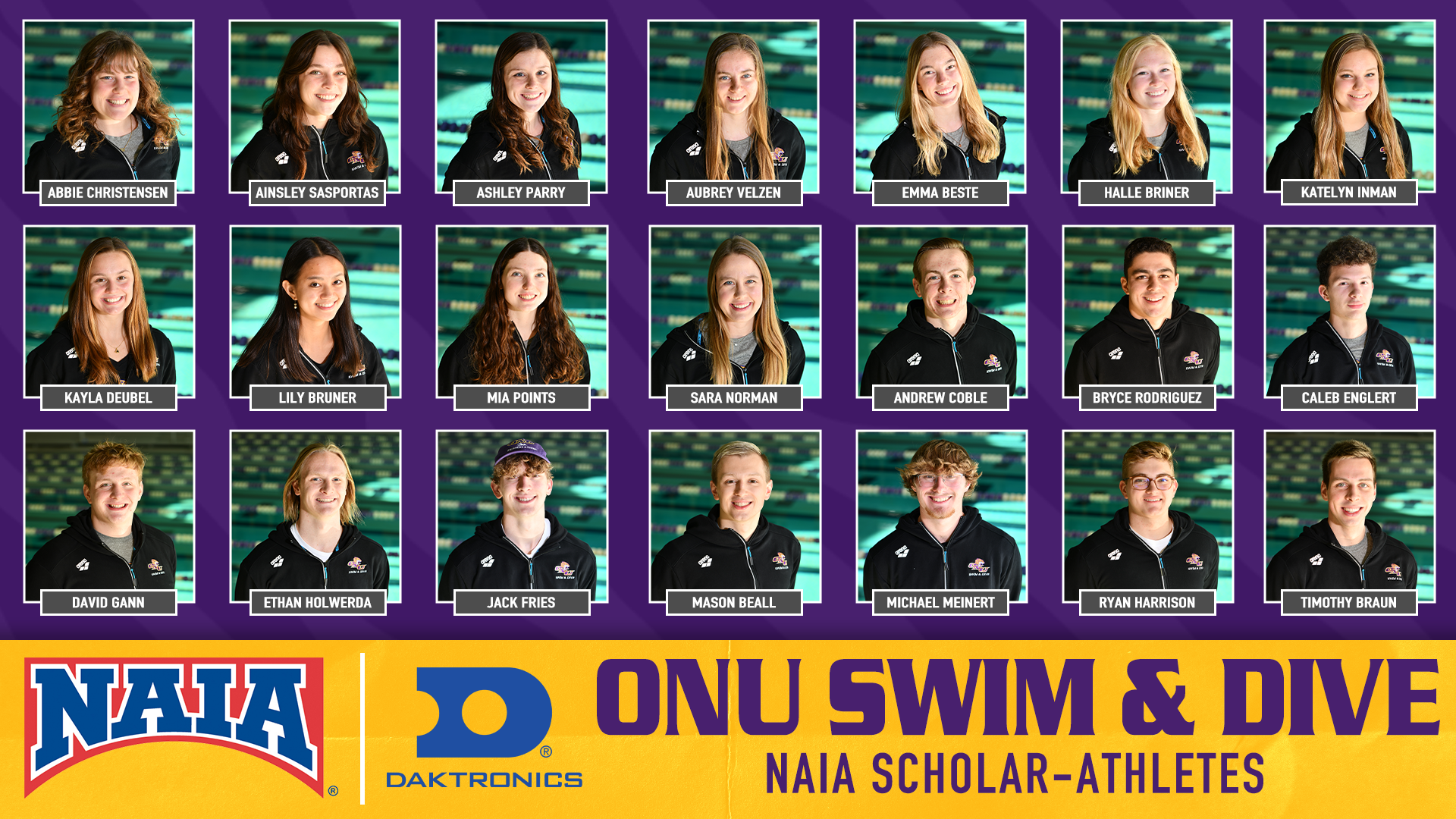 ONU SWIM & DIVE EARN 21 ON NAIA SCHOLAR-ATHLETE HONOR ROLL