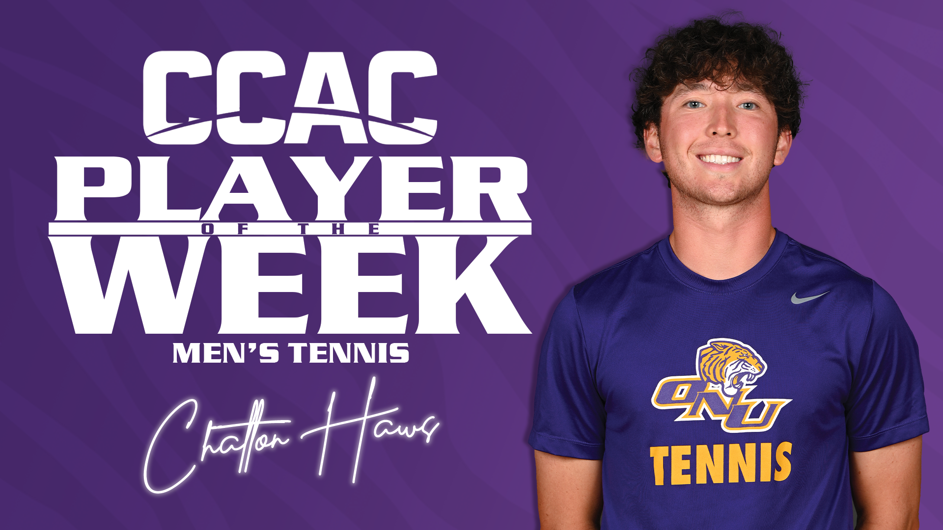 FOUR WINS NETS HAWS CCAC MEN&rsquo;S TENNIS PLAYER OF THE WEEK ACCORD