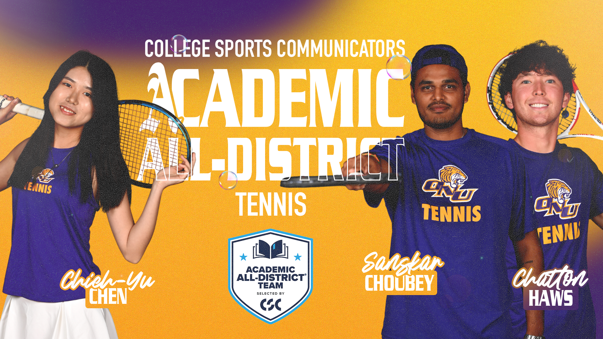 THREE TIGERS NAMED TO CSC ACADEMIC ALL-DISTRICT TENNIS TEAMS