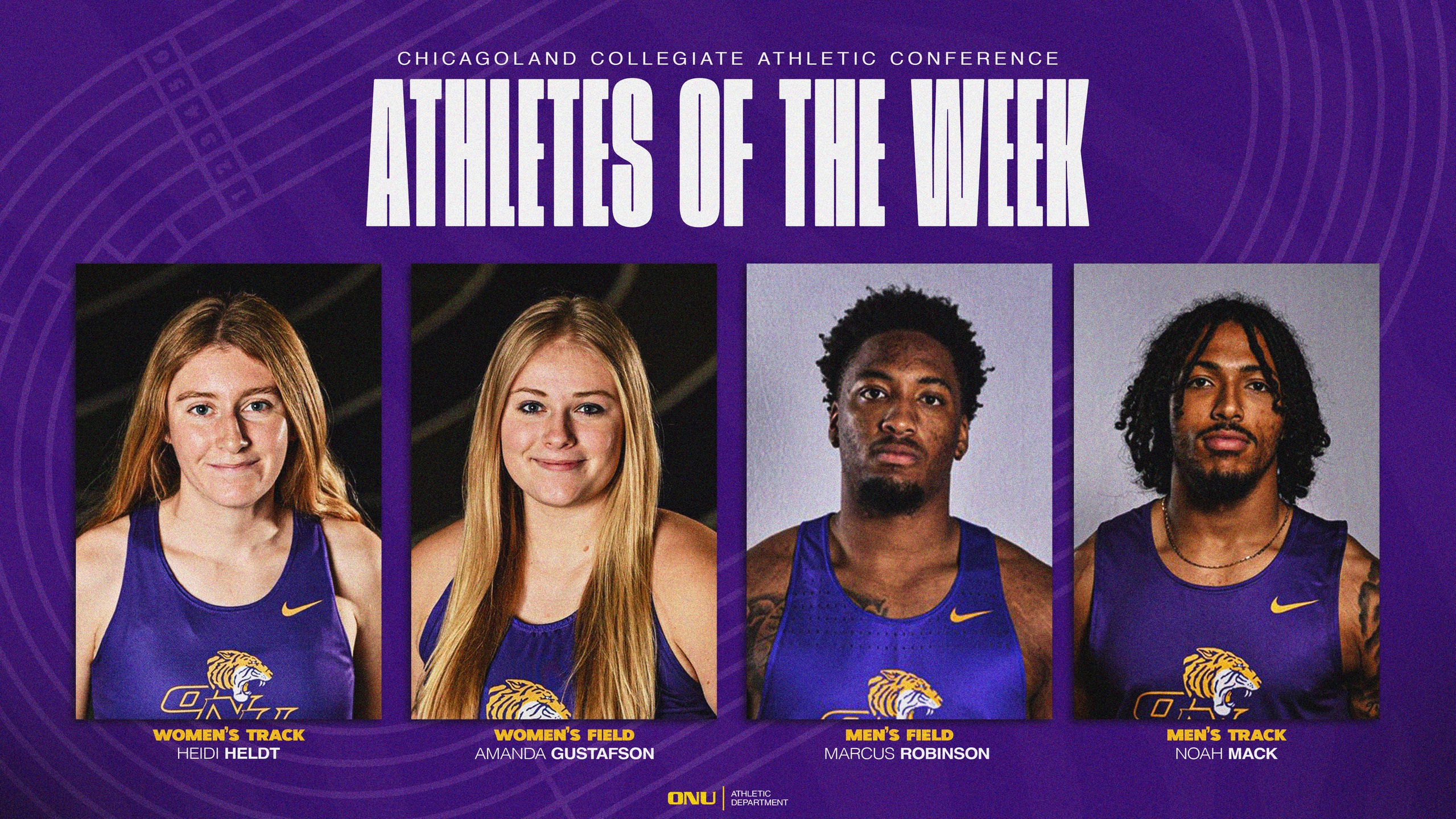 TIGERS EARN SECOND SWEEP OF CCAC TRACK AND FIELD WEEKLY HONORS