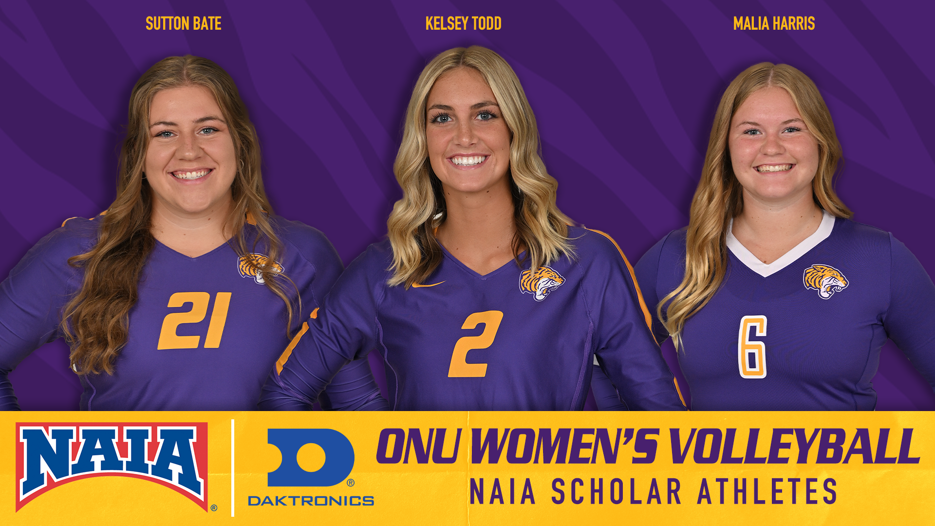 BATE, TODD, & HARRIS NAMED NAIA SCHOLAR-ATHLETES