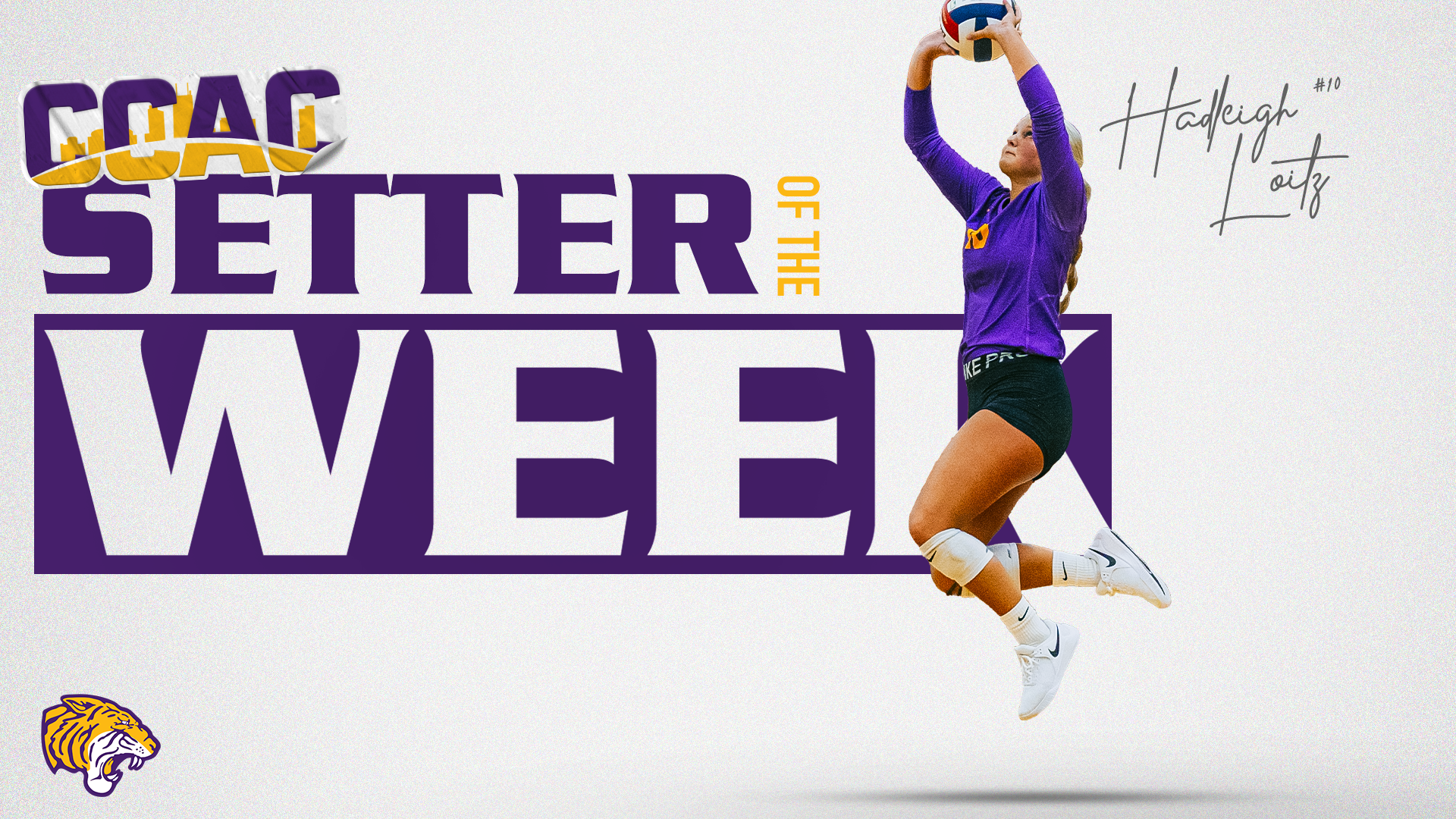 LOITZ PICKS UP FIRST CAREER CCAC SETTER OF THE WEEK AWARD
